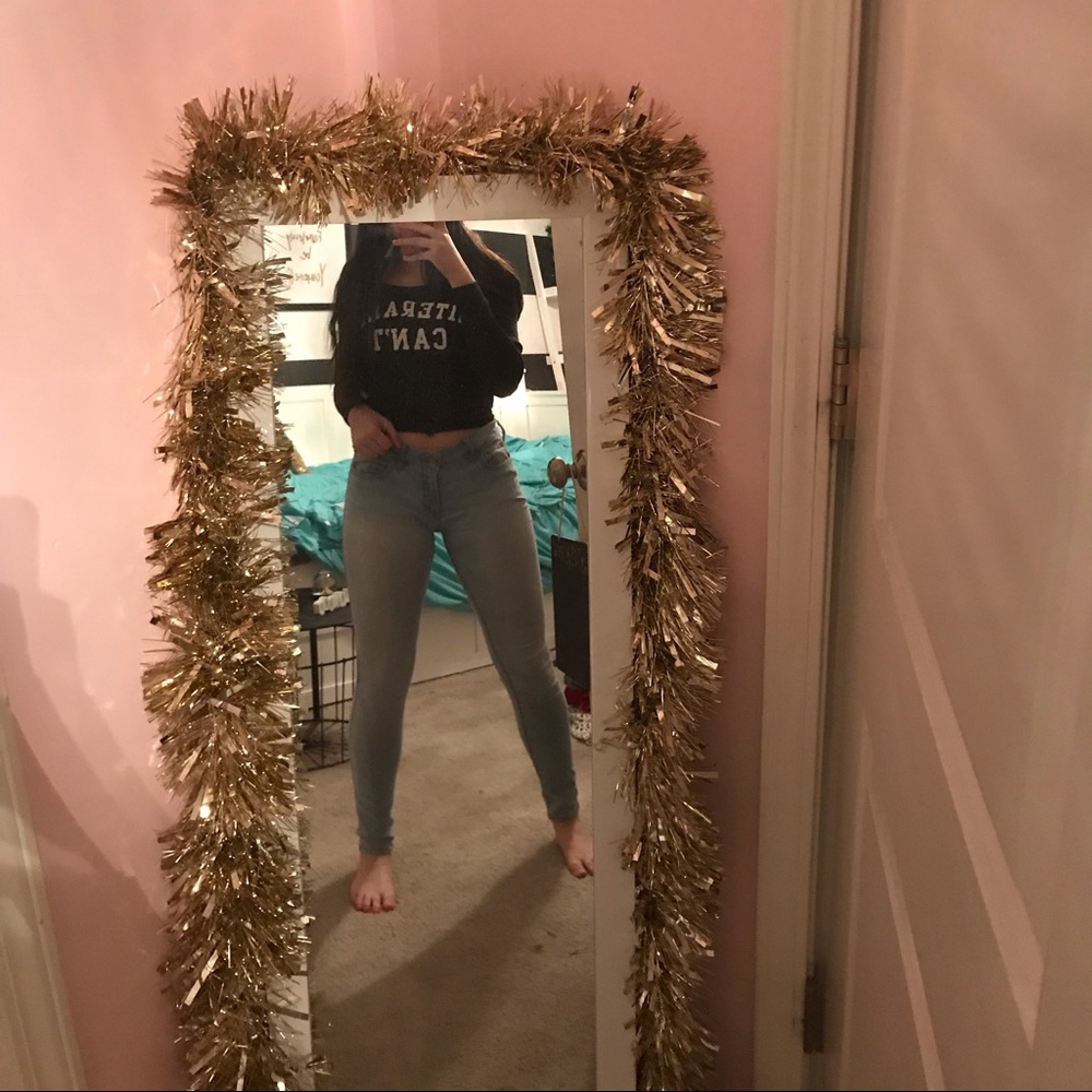 Word embroidered sweater